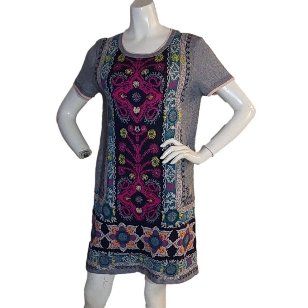 ANTHROPOLOGY AKEMI +KIN MULTICOLORED SWEATER‎ DRESS WOMEN'S SMALL